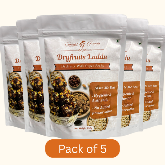 Premium Dry Fruits & Seeds Laddu – Combo Pack of 5 (250gm each)