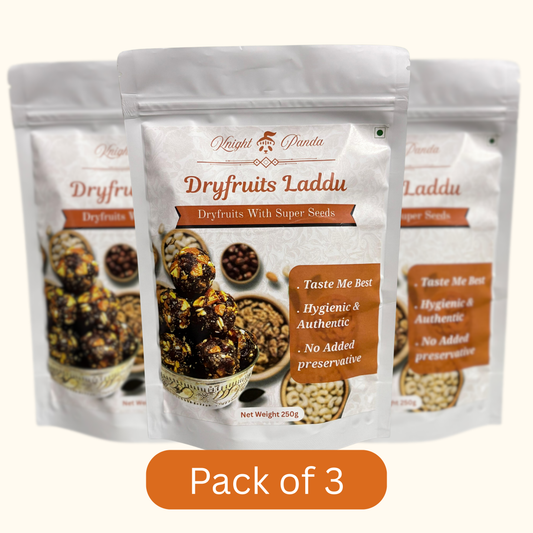 Premium Dry Fruits & Seeds Laddu – Combo Pack of 3 (250gm each)